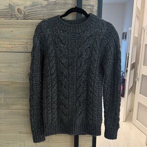 Belstaff Charcoal Cable Knit Crewneck Sweater